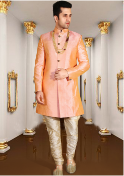 Light peach Color Designer New Indo Western Sherwani